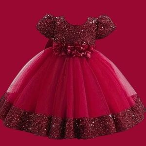 Sparkling Red Tulle Dress